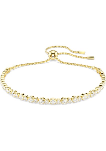 Beyaz Yuvarlak Kesim Şık Bileklik, Altın Kaplama, Zarif Tasarım