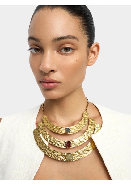 Renkli ve Taşlı Üçlü Kolye, Şık ve Zarif Takı Seçeneği