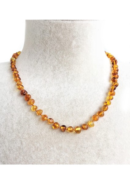 Karamel Renk Hakiki Baltık Damla Kehribar Kadın ve Erkek Kolye modelleri