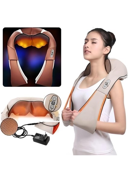 Isıtmalı Masaj Aleti, Boyun, Sırt, Omuz, Bel, Ayak ve Kol Için Rahatlatıcı Kullanım