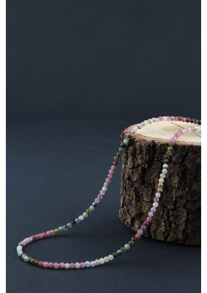 Renkli Turmalin 4 mm Sertifikalı Şık Kolye fiyatları