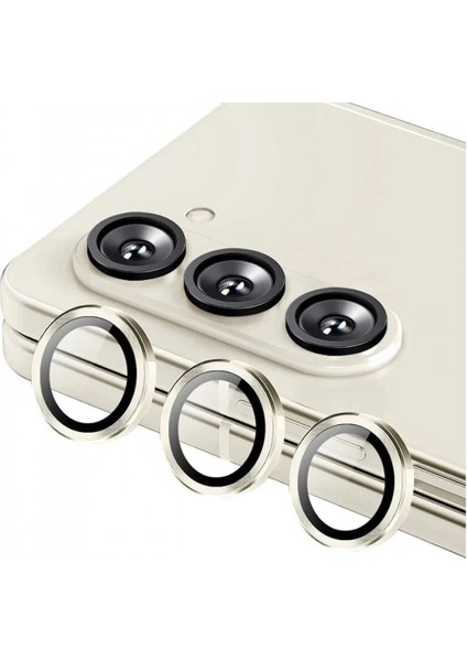 Samsung Galaxy Z Fold 5 Valdez Metal Kamera Lens - Krem