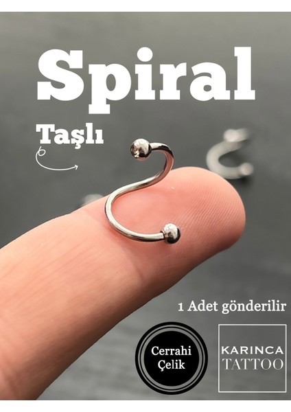 Taşlı Spiral Spiral Labret Kulak Conch Helix Tragus Küpe Snake Bites Dudak Piercing fiyatları