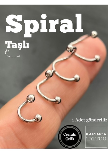 Taşlı Spiral Spiral Labret Kulak Conch Helix Tragus Küpe Snake Bites Dudak Piercing fırsatları