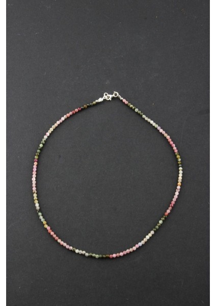 Renkli Turmalin 4 mm Sertifikalı Şık Kolye modelleri