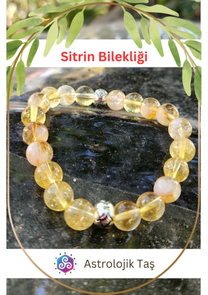 Sitrin Bileklik, Para ve Enerji Taşı, Doğal ve Parlak Sarı Renkli Takı fiyatları