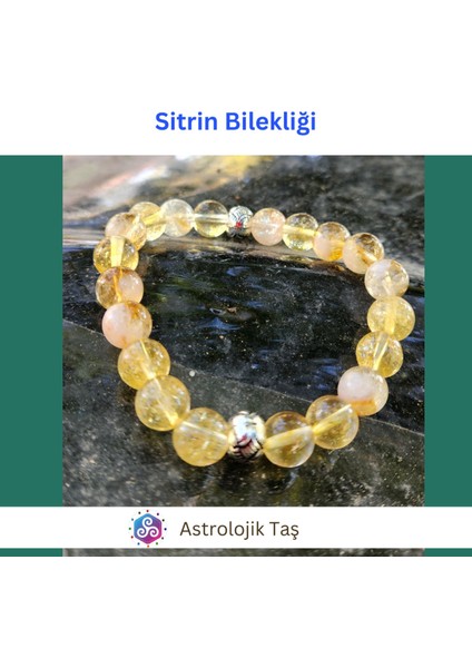 Sitrin Bileklik, Para ve Enerji Taşı, Doğal ve Parlak Sarı Renkli Takı fırsatları