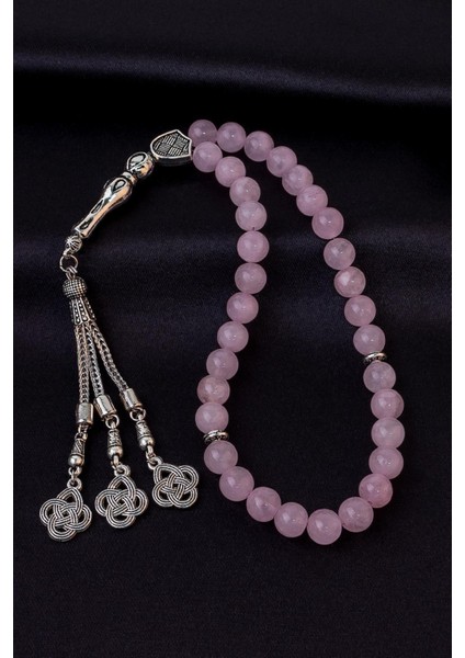 Pembe Kuvars Taşı Tesbih, Şık ve Doğal Taş Tasarımıyla Dikkat Çeker.