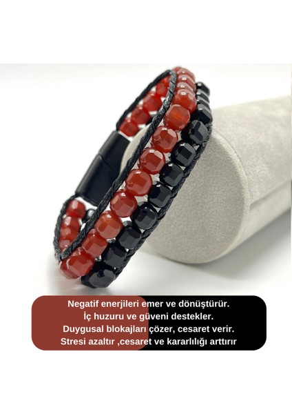 Çift Sıra Renkli Doğal Taş Bileklik, 6mm, Sertifikalı, Küp Kesim, Kilitli indirimleri