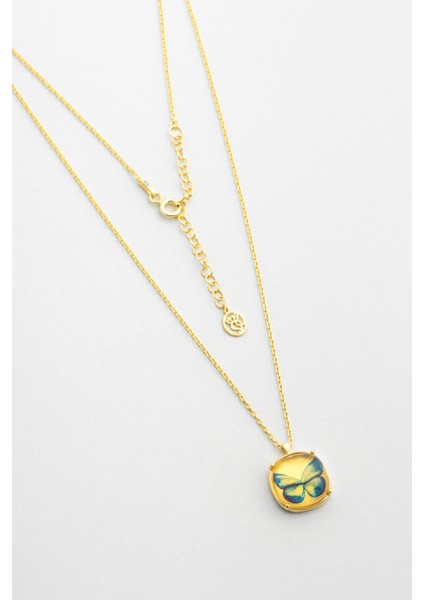 Şık 45 cm Gümüş Kolye, 18 Ayar Sarı Altın Kaplama, Zarif ve Hafif Tasarım