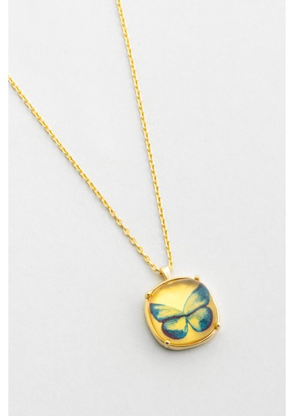 Şık 45 cm Gümüş Kolye, 18 Ayar Sarı Altın Kaplama, Zarif ve Hafif Tasarım indirimleri