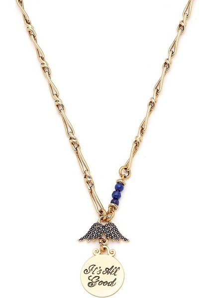 Lacivert Melek Kanat Charm Zincir Kolye, Şık ve Zarif Takı Seçeneği modelleri