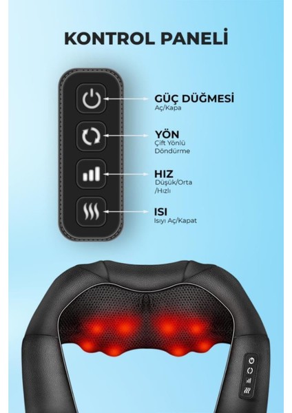 Siyah Renk Kollu Isı Özellikli Boyun Masaj Yastığı, Boyundan Asmalı, El Ekleme Detaylı fiyatları