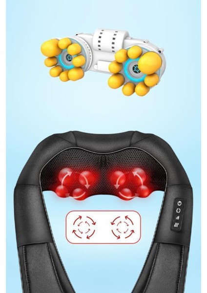 Siyah Renk Kollu Isı Özellikli Boyun Masaj Yastığı, Boyundan Asmalı, El Ekleme Detaylı indirimleri