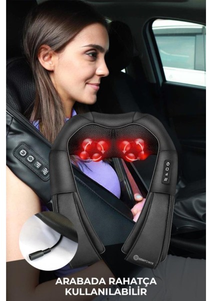 Siyah Renk Kollu Isı Özellikli Boyun Masaj Yastığı, Boyundan Asmalı, El Ekleme Detaylı