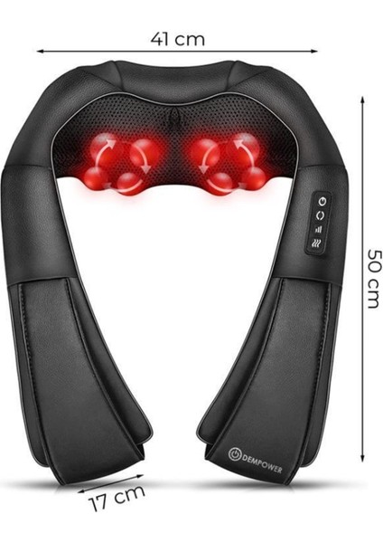 Siyah Renk Kollu Isı Özellikli Boyun Masaj Yastığı, Boyundan Asmalı, El Ekleme Detaylı