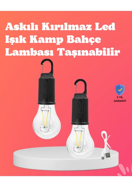 C Tipi Şarjlı Asılabilir Kamp Feneri