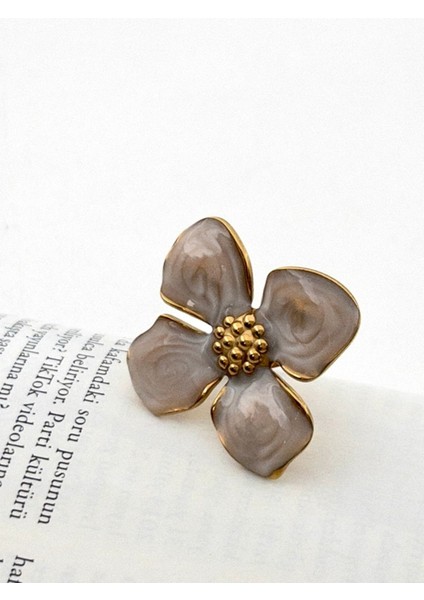 Ayarlanabilir Çiçek Yüzük, 3,2 Cm, Kararmaz, Mineli, Büyük Boy, Şık Tasarım fırsatları