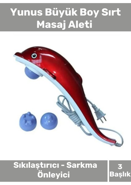 Tüm Vücut Masaj Aleti, Rahatlatıcı ve Kolay Kullanım, 3 Başlıklı Yunus Balığı