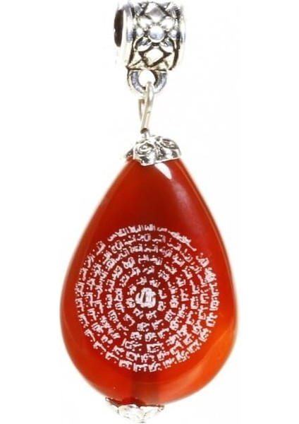 Esmaül Hüsna Yazılı Akik Damla Kolye Ucu, Allah'ın 99 Ismi Dualı Takı fiyatları