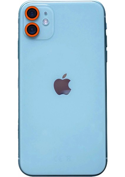 iPhone 11 Neon Fosforlu Kamera Lens - Turuncu