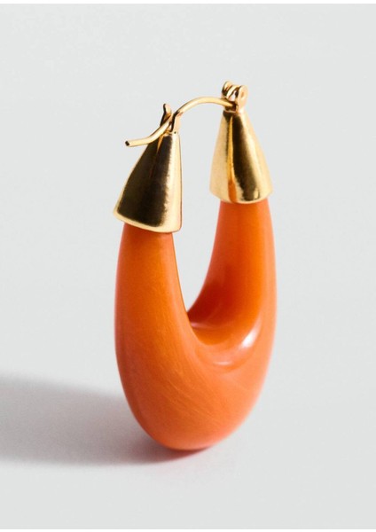 Turuncu Oval Halka Küpe, Şık ve Modern Tasarım, Hafif ve Rahat Kullanımlı.