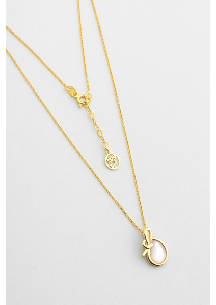 Parıltılı 43 cm Sarı Altın Kaplama Gümüş Kolye, Şık ve Zarif Tasarım