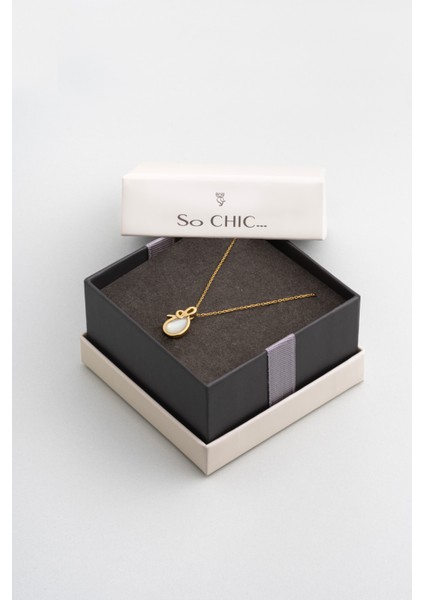 Parıltılı 43 cm Sarı Altın Kaplama Gümüş Kolye, Şık ve Zarif Tasarım