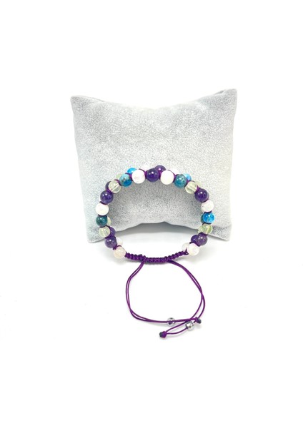 Renkli Enerji Taşı Bileklik, Ayarlanabilir Ölçü, Şifa ve Denge Sağlar