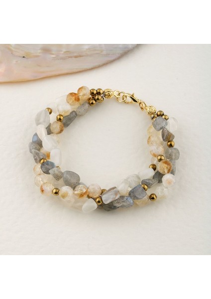 Renkli Doğal Taş Kapama Bileklik, Şık ve Zarif Takı Seçeneği fırsatları