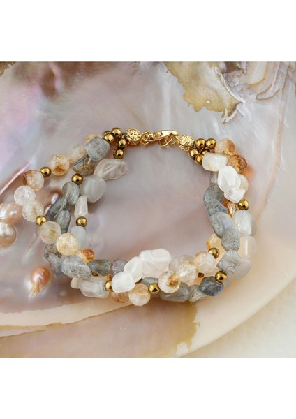 Renkli Doğal Taş Kapama Bileklik, Şık ve Zarif Takı Seçeneği