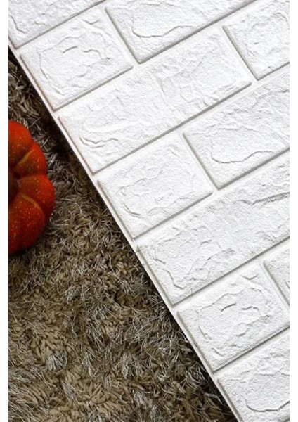 4'lü 50X50 cm Beyaz 3D Tuğla Desenli Yapışkanlı Duvar Paneli fiyatları