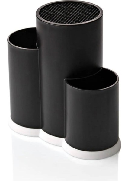 3 Bölmeli Kaşıklık - Şef Bıçaklık Standı Siyah indirimleri