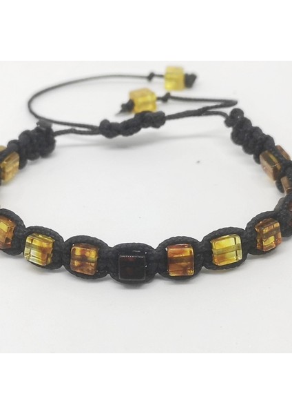 Ukrayna Damla Kehribar Makrome Bileklik, Sağlık ve Nazar Koruma, Yetişkinler Için