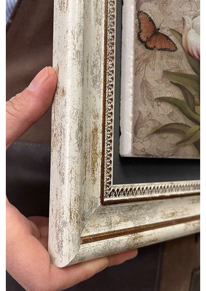 Renkli Taşlı Duvar Dekoru, Kelebek ve Çiçek Detayları, 30X30 cm indirimleri