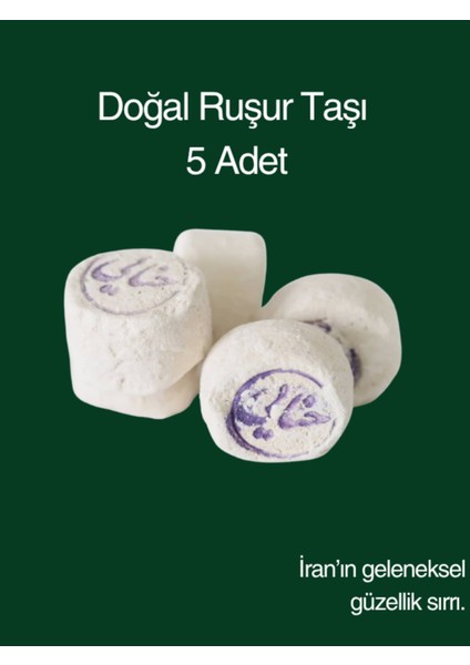 Doğal Ruşur Taşı 5'li, Arındırıcı ve Peeling Etkili Iran Hamam Taşı Seti