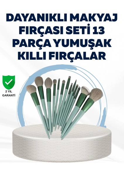 Buğz Profesyonel Kullanıma Uygun 13 Parça Makyaj Fırçası Takımı Fiber Kıllı