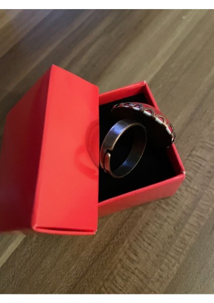 El Yapımı Büyük Doğal Taş Yüzük, Kırmızı Renk, Zarif ve Şık Tasarım modelleri