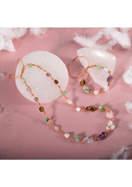 Yengeç Burcu Renkli Taşlı Takım, Kolye ve Bileklik Seti modelleri