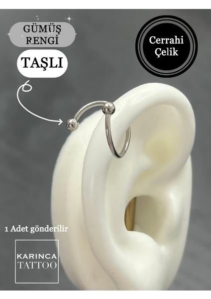 Gri Spiral Taşlı Twist Piercing Set, Şık ve Modern Takı Koleksiyonu Için Ideal modelleri