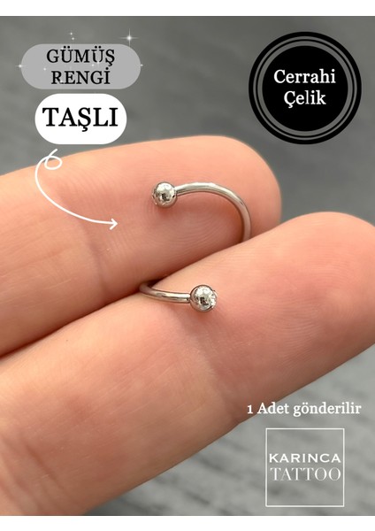 Gri Spiral Taşlı Twist Piercing Set, Şık ve Modern Takı Koleksiyonu Için Ideal fırsatları