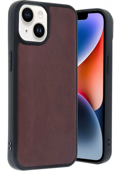 iPhone 15 Kılıf Aras Deri Kapak - Bordo