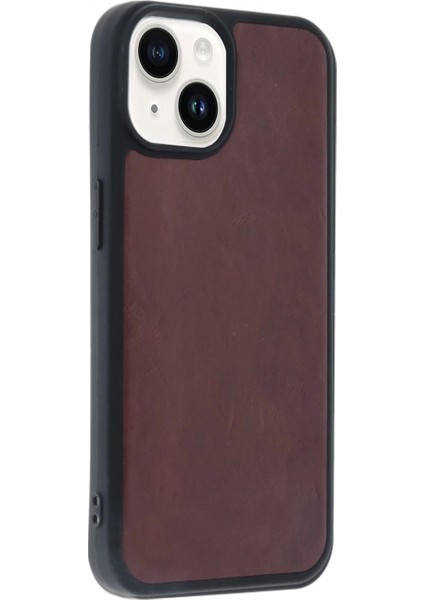 iPhone 15 Kılıf Aras Deri Kapak - Bordo modelleri