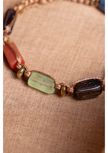 Renkli Oğlak Burcu Doğal Taş Makrome Bileklik, Şık ve Enerjik Takı Seçeneği fırsatları