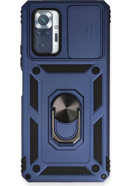 Xiaomi Redmi Note 10 Pro Kılıf Pars Lens Yüzüklü Silikon - Lacivert