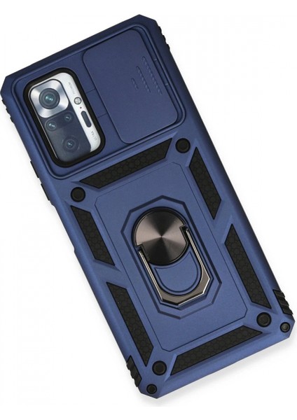 Xiaomi Redmi Note 10 Pro Kılıf Pars Lens Yüzüklü Silikon - Lacivert modelleri