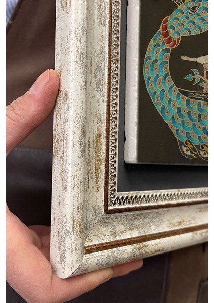 Renkli Taş Duvar Dekoru, 30X30 Cm, Şahmeran Temalı Çerçeveli Tablo indirimleri