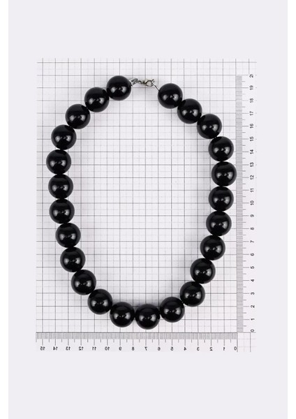 Büyük Inci Detaylı Zarif Siyah Kolye, Şıklığa Şıklık Katar indirimleri