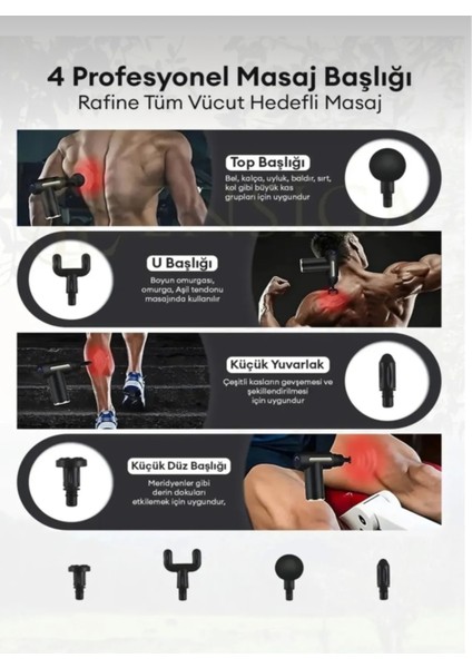 Mini Masaj Tabancası, 4 Başlıklı Profesyonel Fascial Aleti modelleri