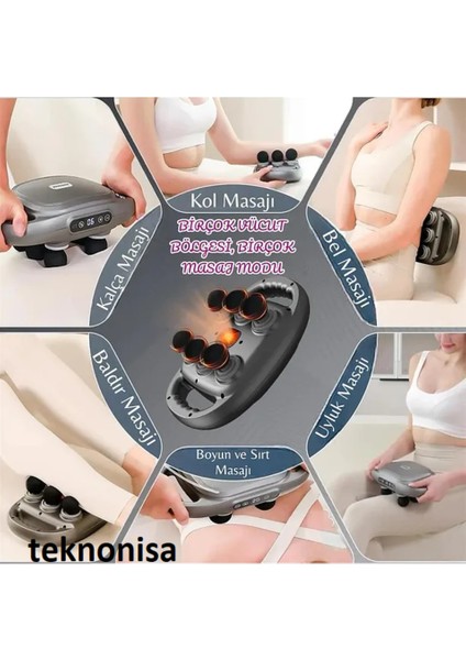 8 Başlıklı Güçlü Masaj Tabancası, 2000 Mah Batarya, Kas Rahatlatıcı ve Gevşetici Özellikli fırsatları